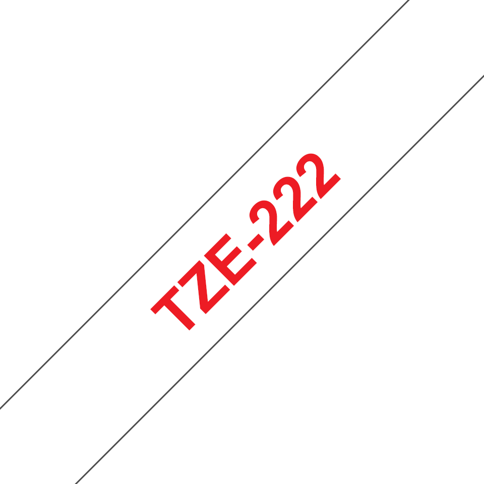 Genuine Brother TZe-222 Labelling Tape Cassette – Red on White, 9mm wide